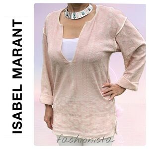 Etoile Isabel Marant Embroidered Blouse S Light Pink Tunic Top